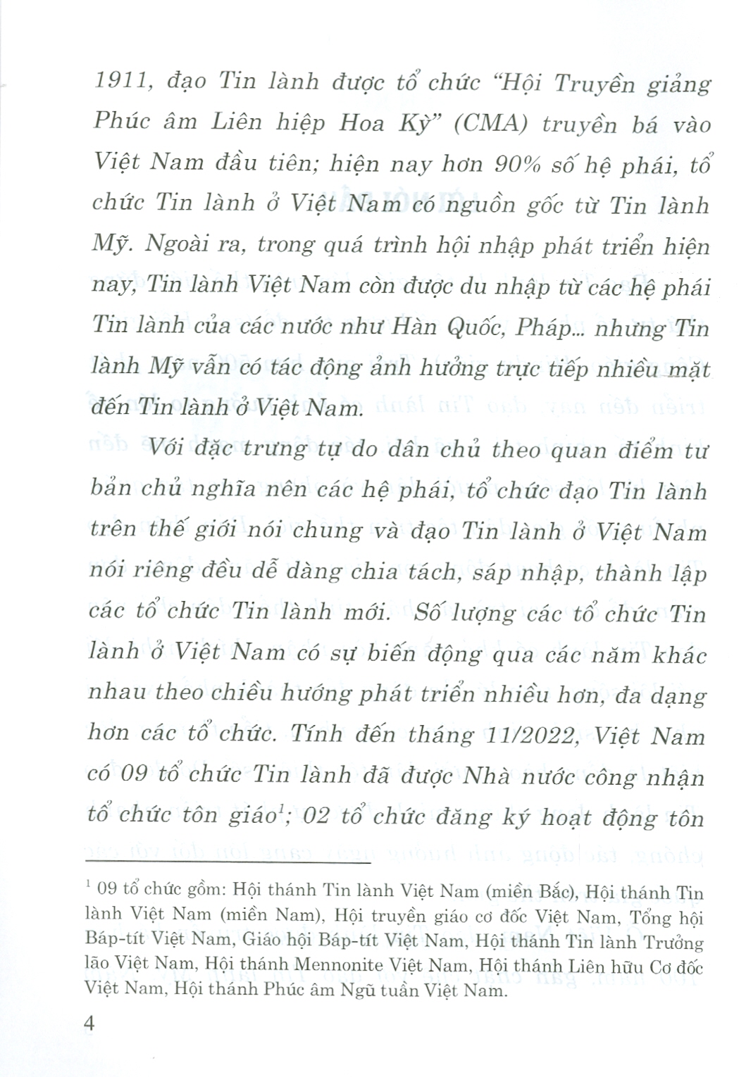 Các Tổ Chức, Hệ Phái Tin Lành Ở Việt Nam Và Những Vấn Đề Đặt Ra Với Công Tác An Ninh