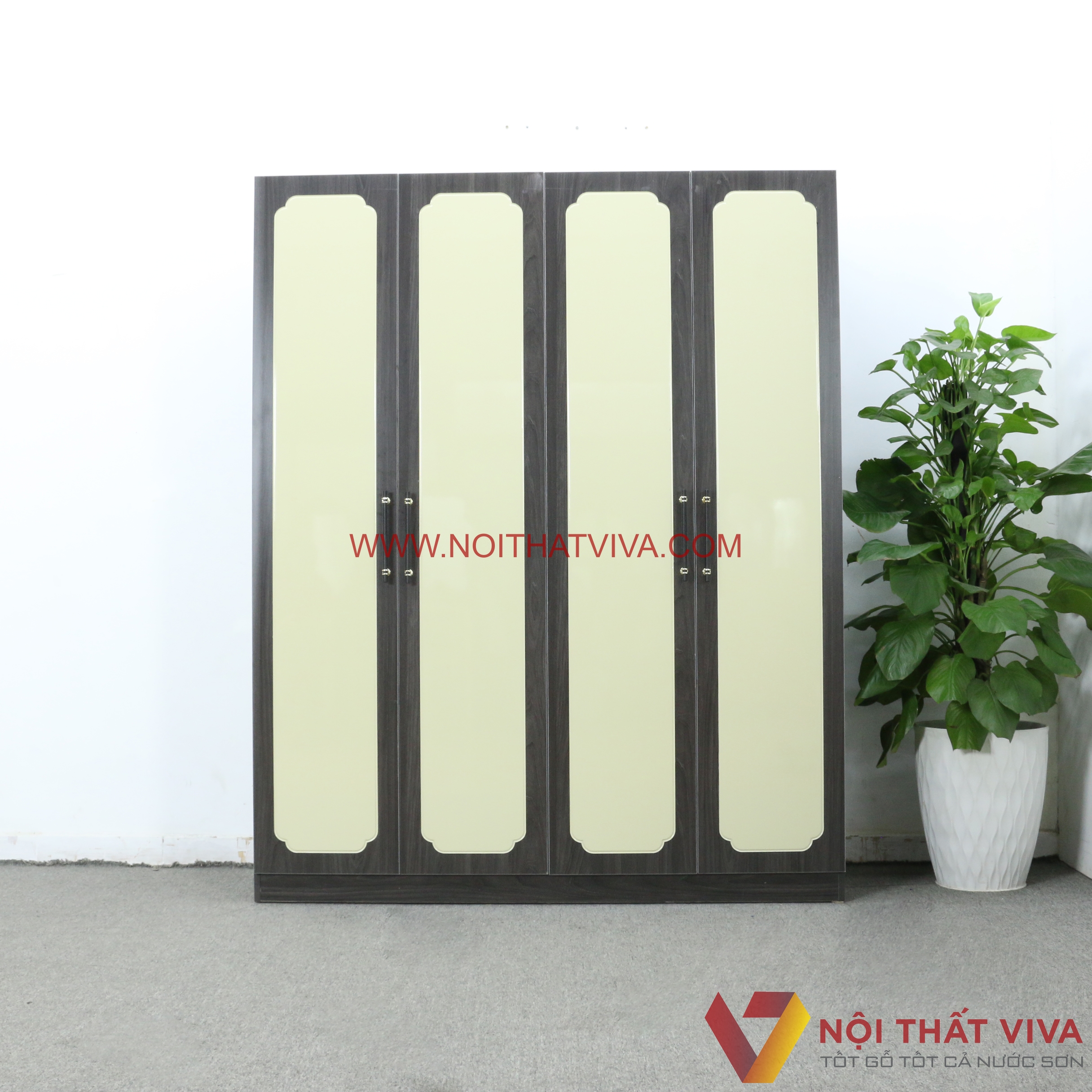 Giường Gỗ Công Nghiệp Giá Rẻ Màu Xoan Đào Có Đầu Nệm Kem Đẹp Hiện Đại