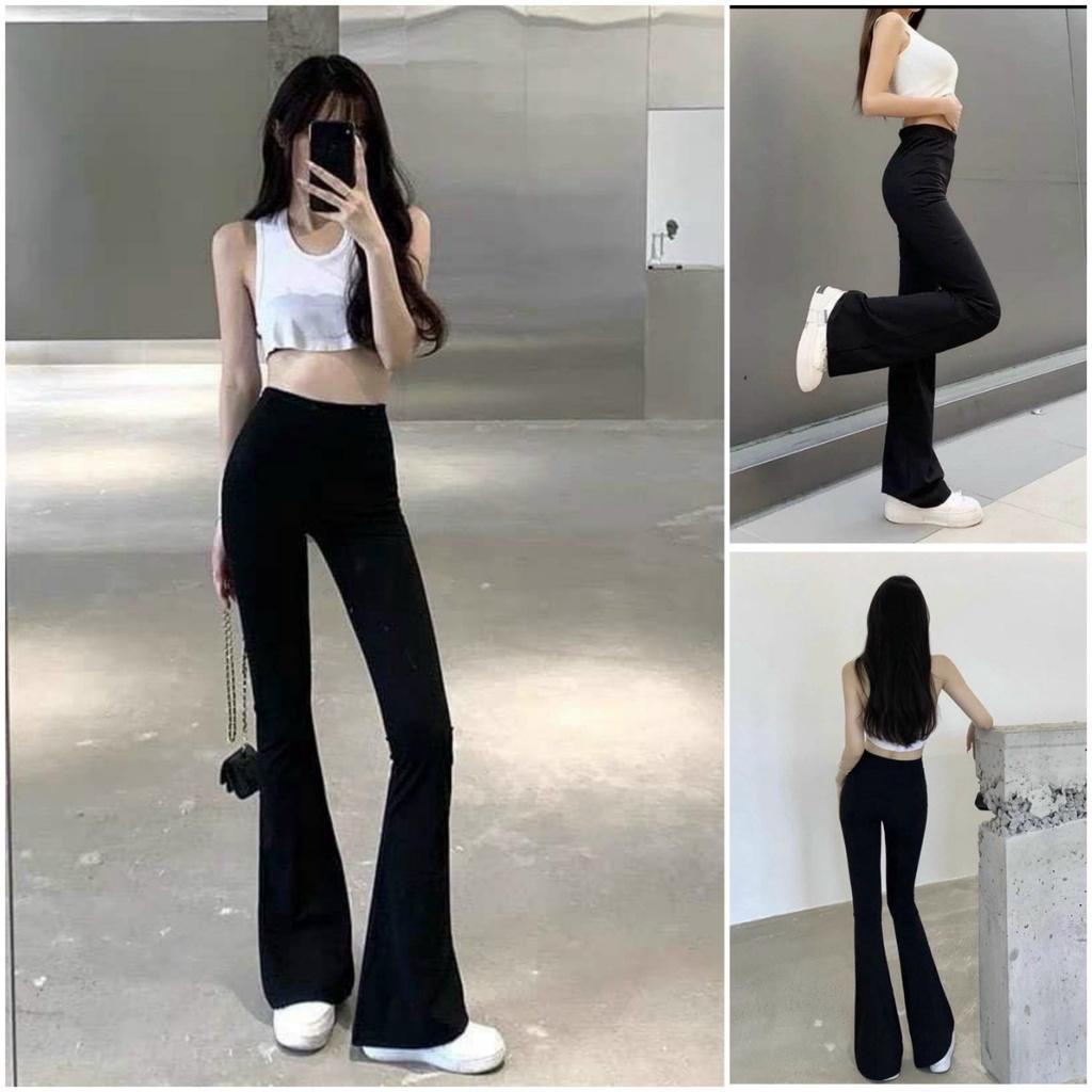 Quần ống loe, legging nữ cạp cao dáng dài ôm tôn dáng chất vải đẹp mã H0630