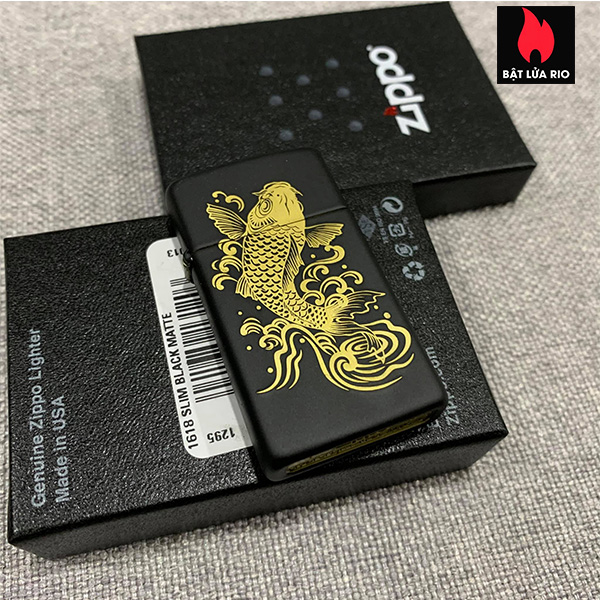 Bật Lửa Zippo Slim 1618 Cá Chép 27 – Zippo 1618.Cachep27