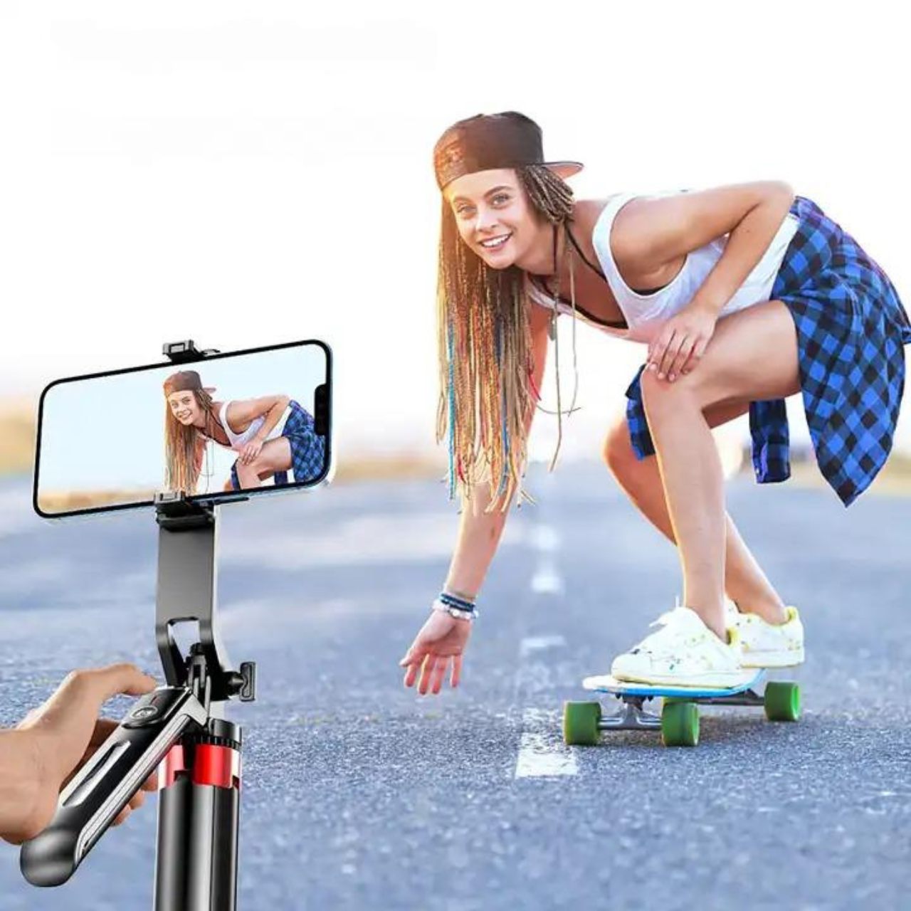 Gậy selfie tích hợp chân tripod cao 1m8 kèm phụ kiện chụp hình từ xa P185 - hàng chính hãng