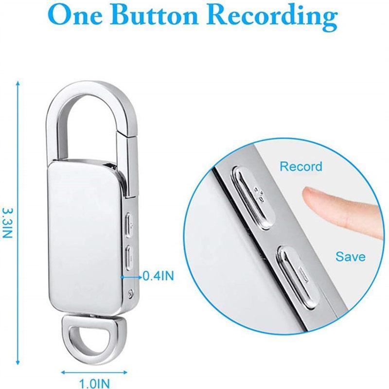 Máy Ghi Âm 32G Dạng Móc Khóa Kích Hoạt Giọng Nói Bí Mật MP3 Một Nút Giảm Tiếng Ồn