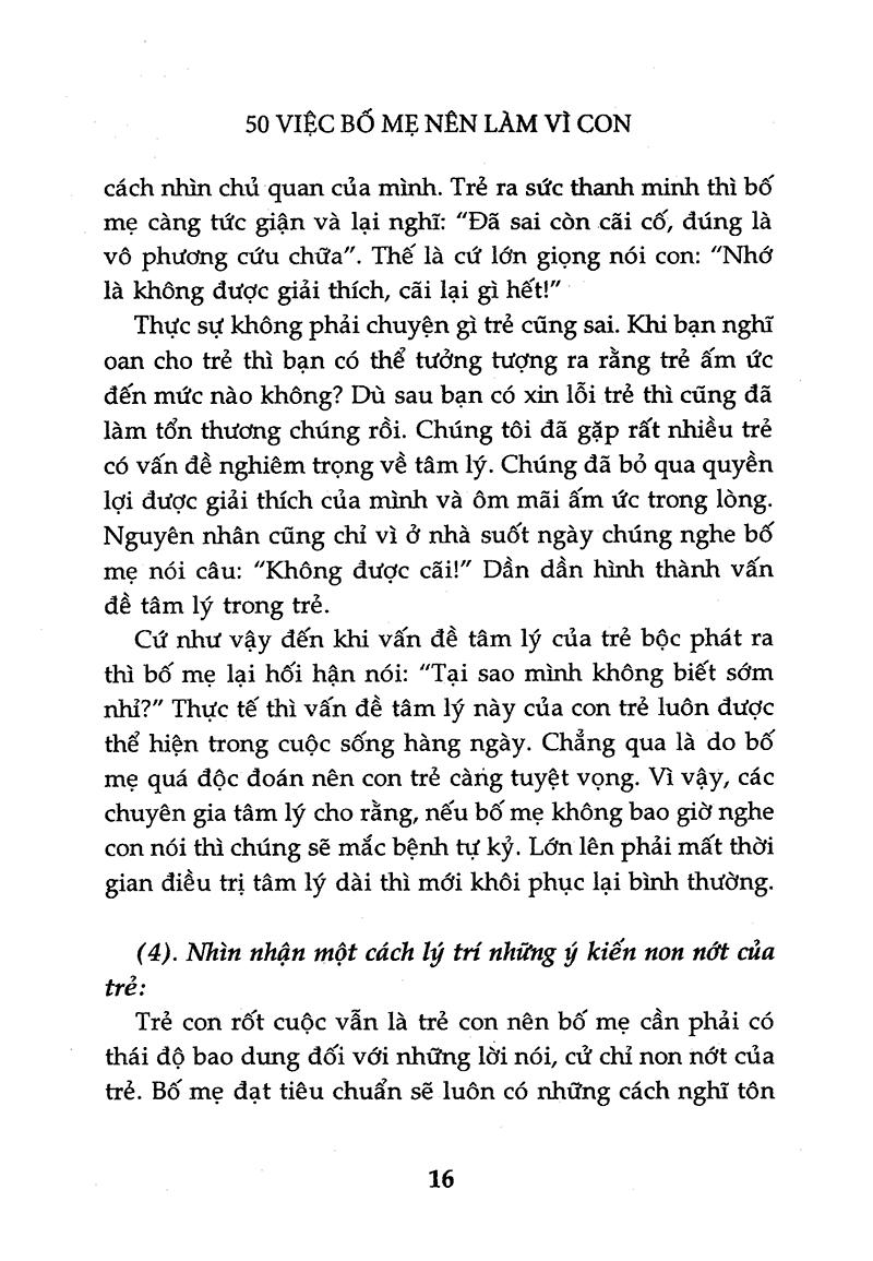 50 Việc Bố Mẹ Nên Làm Vì Con (Tái Bản 2015)