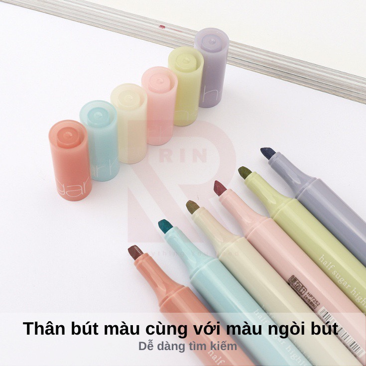 Set 6 bút highlight dạ quang đánh dấu dòng Haflsugar