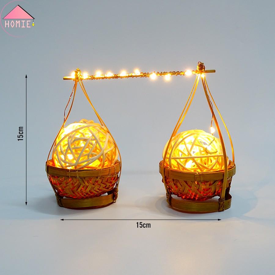 Combo bộ 5 đèn mây tre trang trí độc đáo