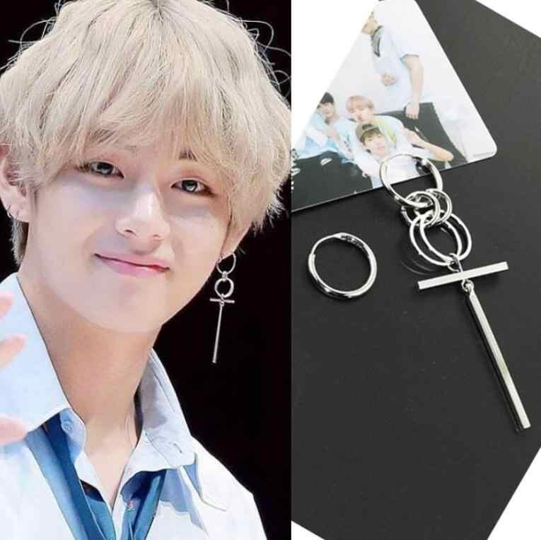 Bông tai khuyên tai chữ thập BTS V Taehyung