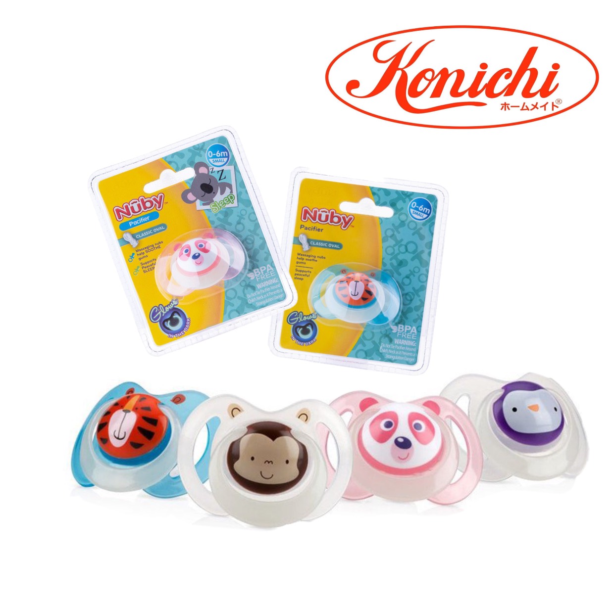 [ 5860-Nuby ] Ty ngậm chỉnh nha phát sáng dạ quang ( 0-6m )