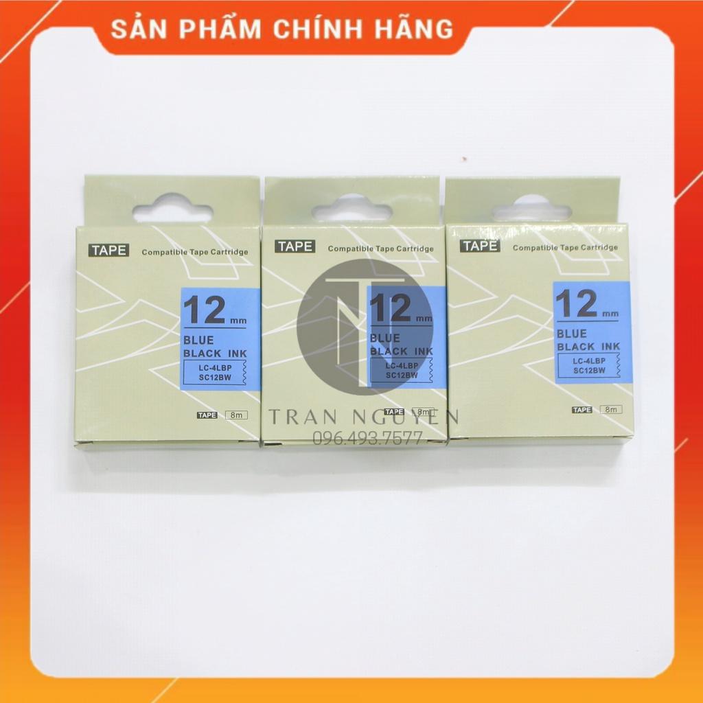 Nhãn in Tepra SC12BW (LC-4LBP) - Chữ đen nền dương 12mm x 8m - Hàng nhập khẩu