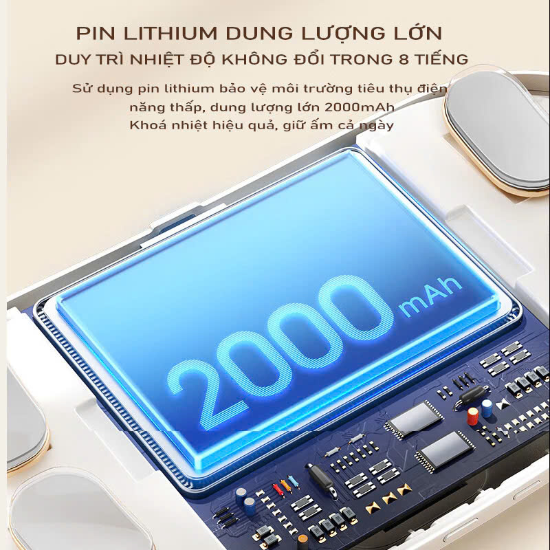Máy chườm nóng hỗ trợ giảm đau bụng kinh có 4 chế độ massage và 3 mức nhiệt ấm bụng: 40-60 độ C Pin sạc UBS, món quà ý nghĩa tặng người yêu MÀU HỒNG