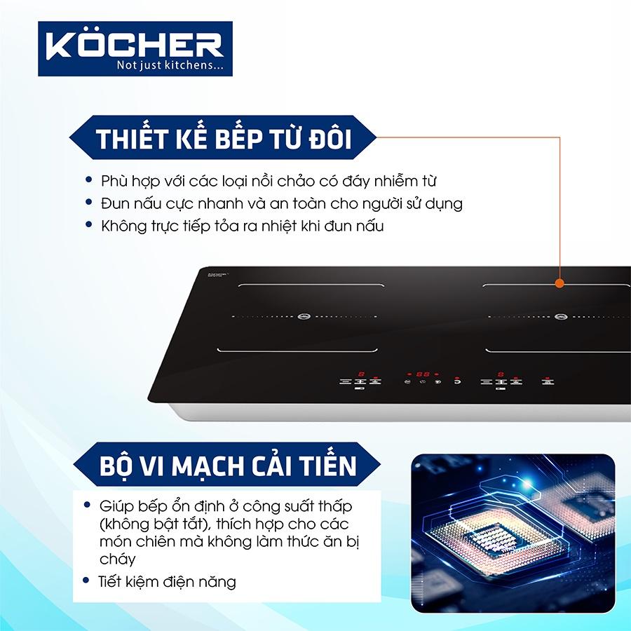 Bếp từ KOCHER DI-633SPMAX01đặt âm/dương mặt kính chịu lực - Hàng chính hãng