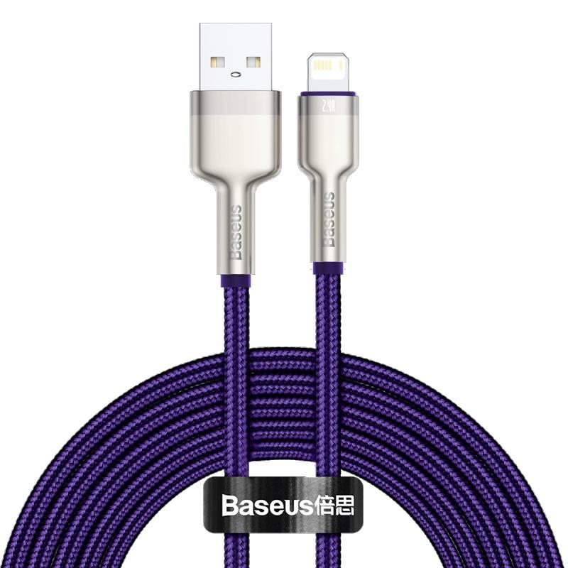 Baseus - BaseusMall Cáp sạc nhanh Baseus Cafule Metal USB A to 6/7/8/X Series 2.4A (Hàng chính hãng)