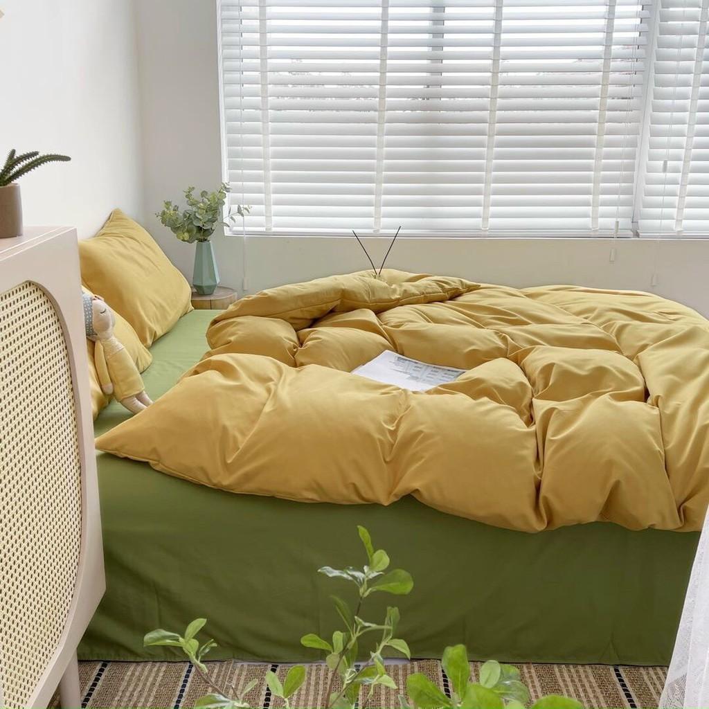 Bộ Chăn Ga Cotton Tici Cao Cấp CÓ CHĂN CHẦN BÔNG SẴN RUỘT BÊN TRONG Phong Cách Hàn Quốc Đủ Size Đủ Màu