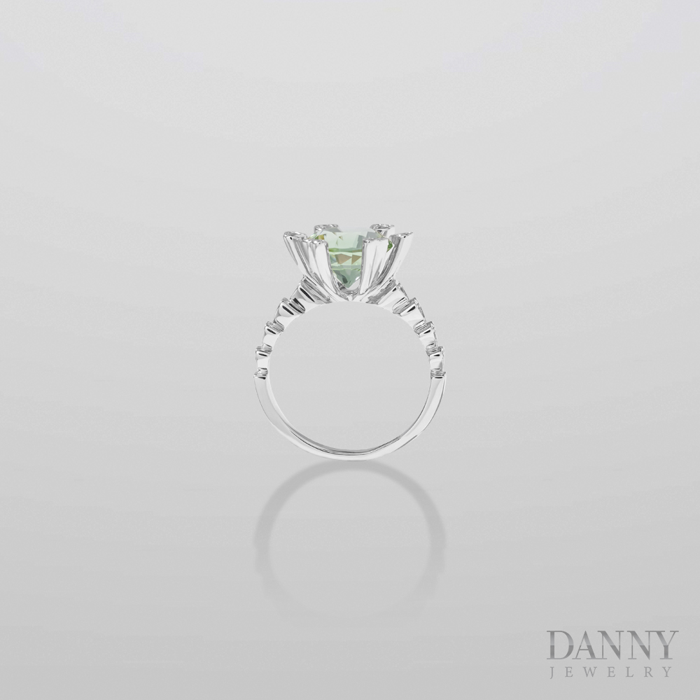 Nhẫn Nữ, Bạc 925 cao cấp, Đá Chủ Green Quartz:3.00cts, Xi Rhodium - SPLRA759A