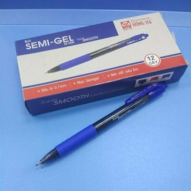 Hộp 12 Cây Bút Bi Hồng Hà Semi Gel SG2600 Super Smooth ,Viết trơn đều mực