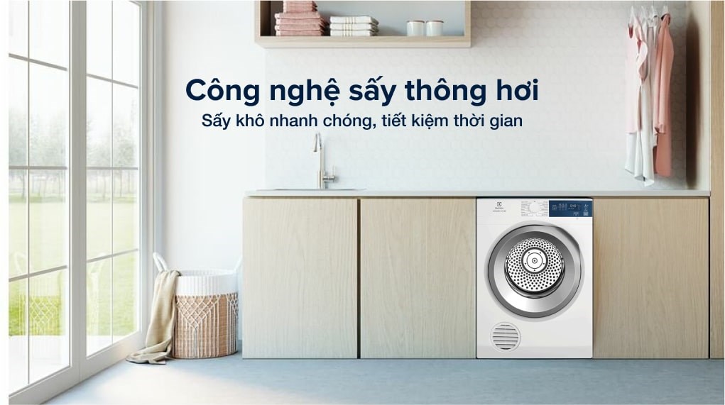 Máy sấy thông hơi Electrolux 8.5 kg EDV854J3WB-Hàng Chính Hãng