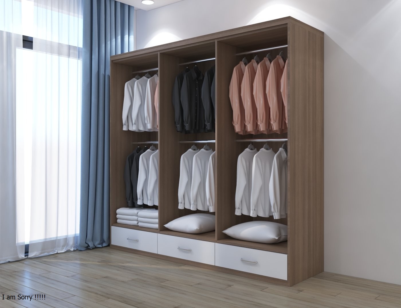 Tủ quần áo gỗ công nghiệp 1m80 x 2m x 55 - Đồ Gỗ Mạnh Hùng