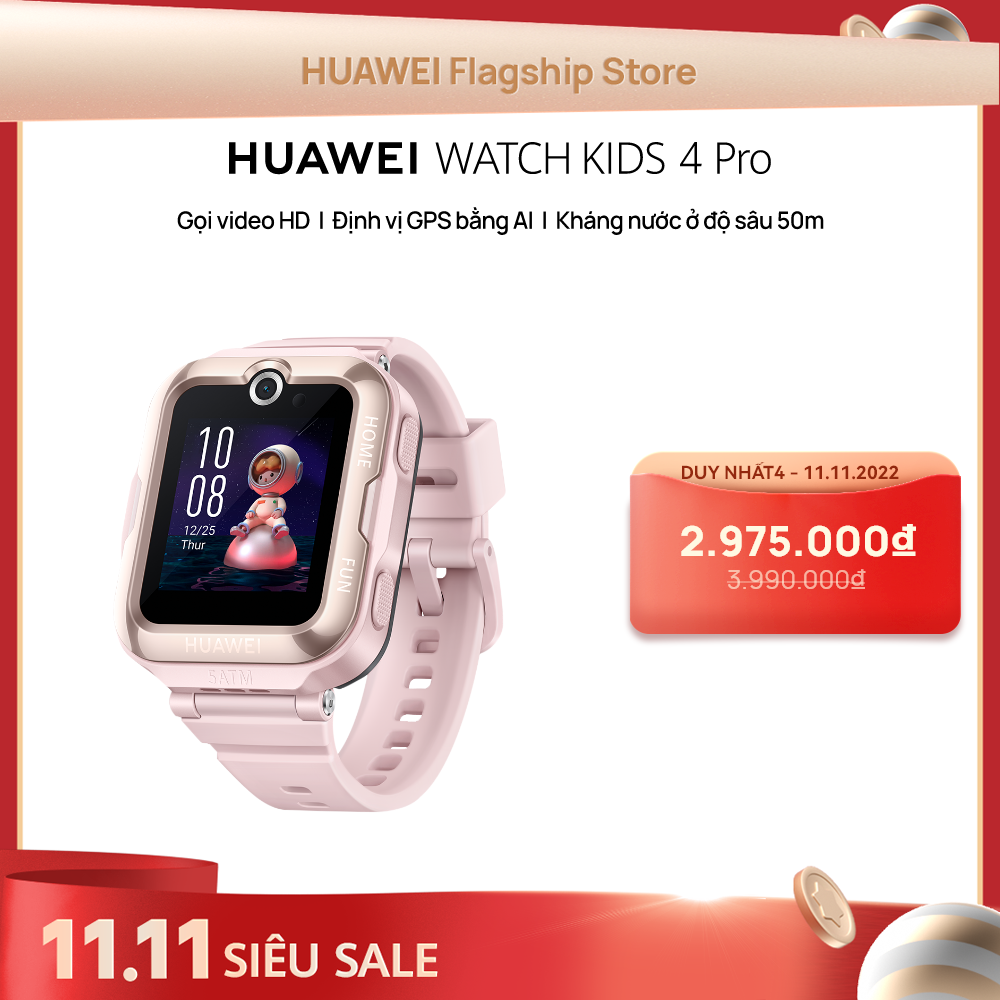 Đồng Hồ Thông Minh Trẻ Em HUAWEI WATCH KID 4 Pro | Gọi video HD | Định vị GPS bằng AI | Kháng nước ở độ sâu 50m | Hàng Chính Hãng