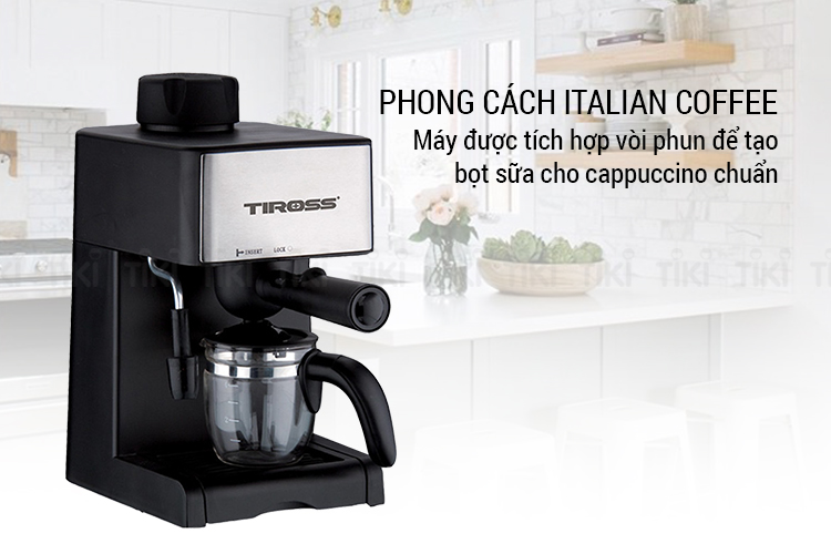 Máy Pha Cà Phê Espresso Tiross TS-621 (4 bar) - Hàng Chính Hãng