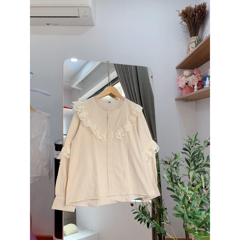 Áo babydoll tiểu thư - áo sơ mi viền bèo xinh xắn