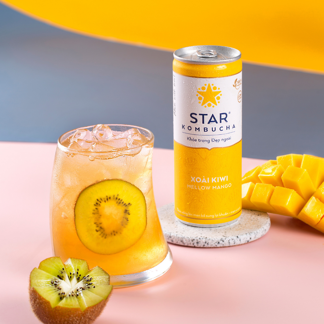 Thùng 24 lon trà lên men Star Kombucha mix 4 vị