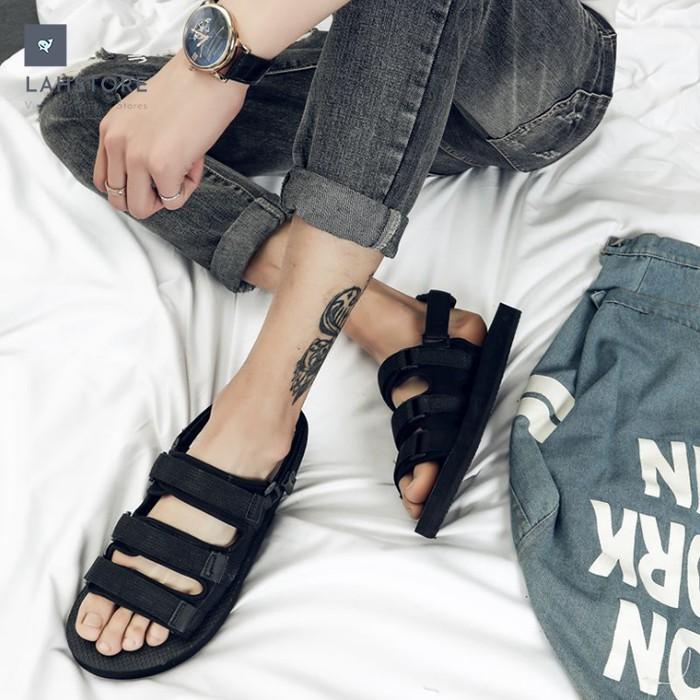 Hình ảnh Giày sandal nam 3 quai trơn LAHSTORE