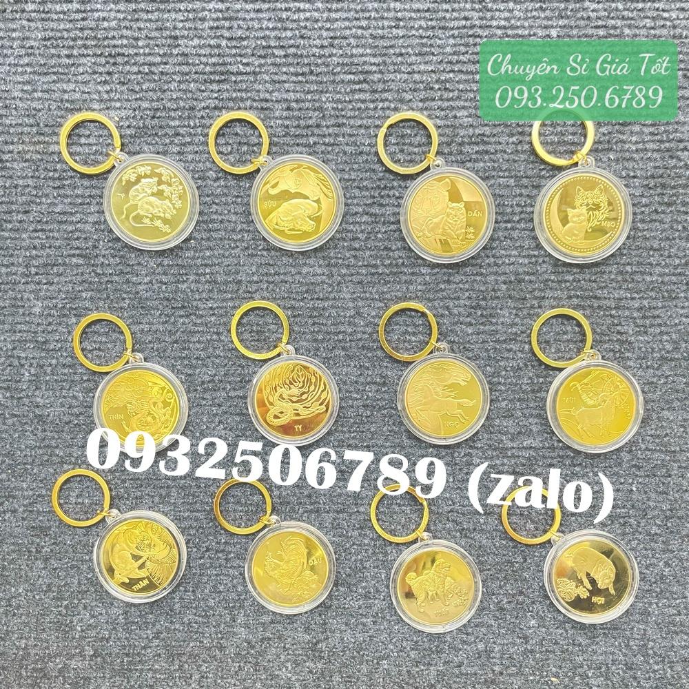 Móc treo chìa khóa hình đồng xu 12 con giáp, Tiền lì xì tết 2023 , NELI