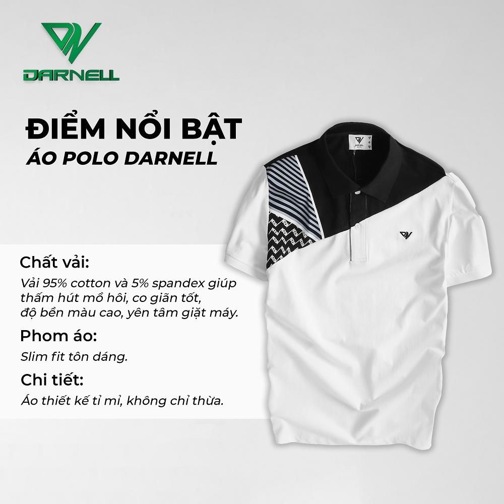 Áo thun polo nam Darnell, áo phông chính hãng cao cấp, áo thun ngắn tay có cổ chất cotton mềm mịn bền đẹp DN1998