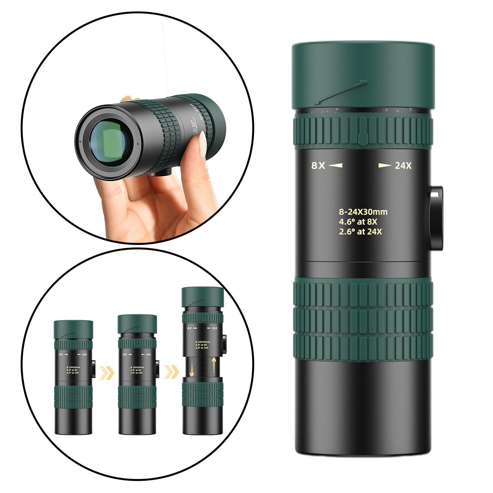 8-24X30 Zoom Monocular High Power Scope with Bak4 Prism for Bird Watching Traveling Concert Hiking Game Compact Waterproof Telescope Gifts for Men