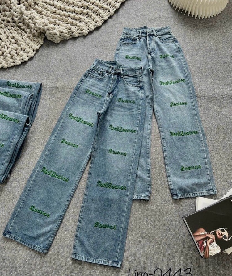 QUẦN JEANS ỐNG RỘNG LƯNG CAO DÀI SUÔNG TRƠN DENIM THỂ THAO DẠO PHỐ ĐI CHƠI ĐI BIỂN ĐI TIỆC CÔNG SỞ