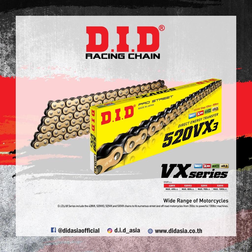 Dòng Sên 520VX3 hoặc 525VX3 D.I.D Loại Phốt X-Ring thích Hợp Các Dòng Xe 800cc Đến 1000cc made in japan