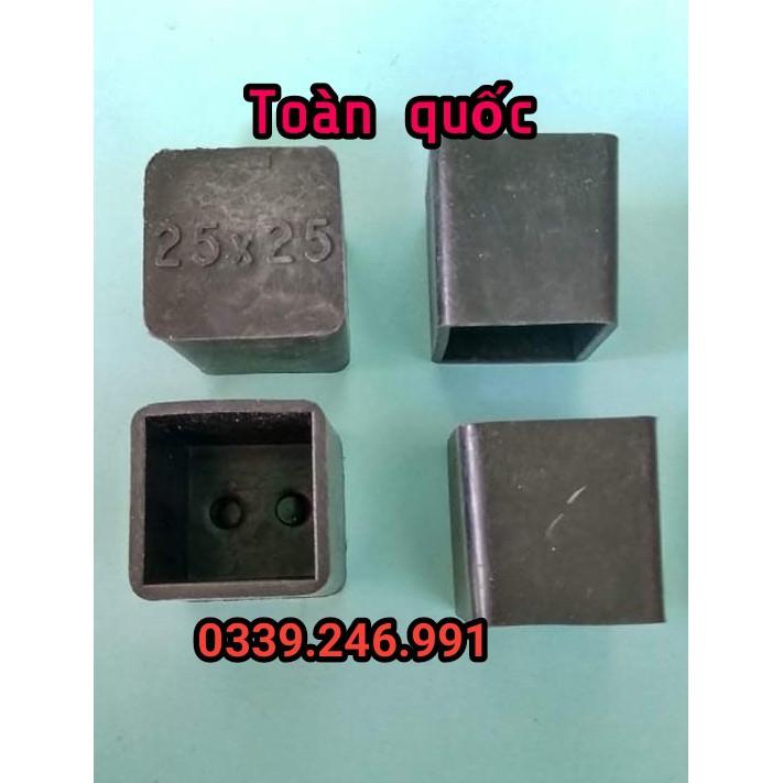 10 chiếc KT 25x25 chụp ngoài, đế cao su bọc ngoài chân bàn ghế, ống hộp