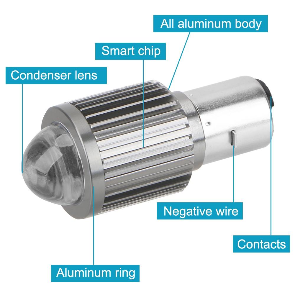 Đèn pha LED 6000K H4 BA20D ATV chuyên dụng cho xe máy