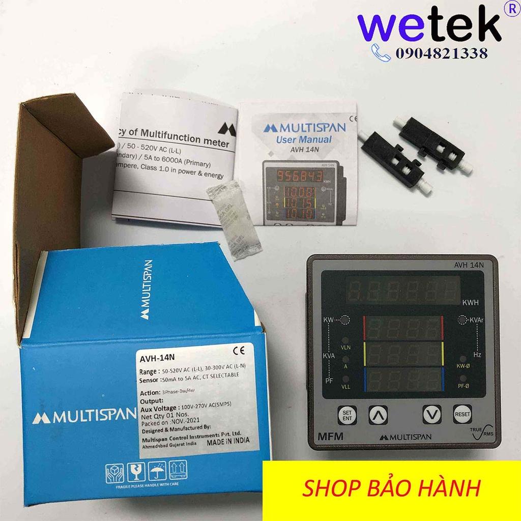 Multispan AVH-14N Đồng hồ đa chức năng 3 pha , màn LED siêu sáng, chính xác 0.5, RS485, 100Vac~270Vac