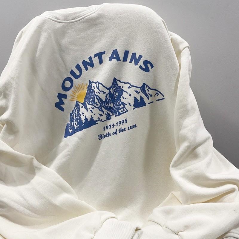 Áo sweater mountains ảnh thật unisex