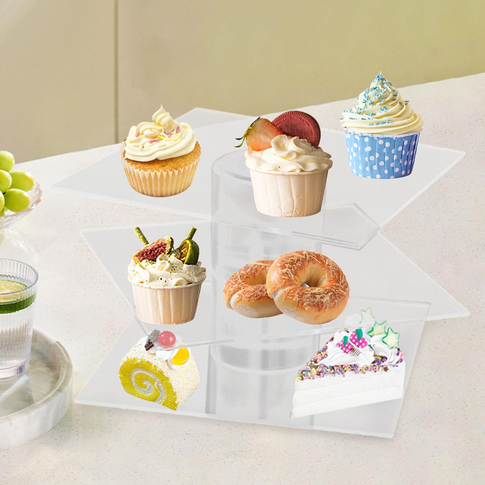 Acrylic Cake Stand 3 Tier Flower Organizer for Wedding Thanksgiving Birthday