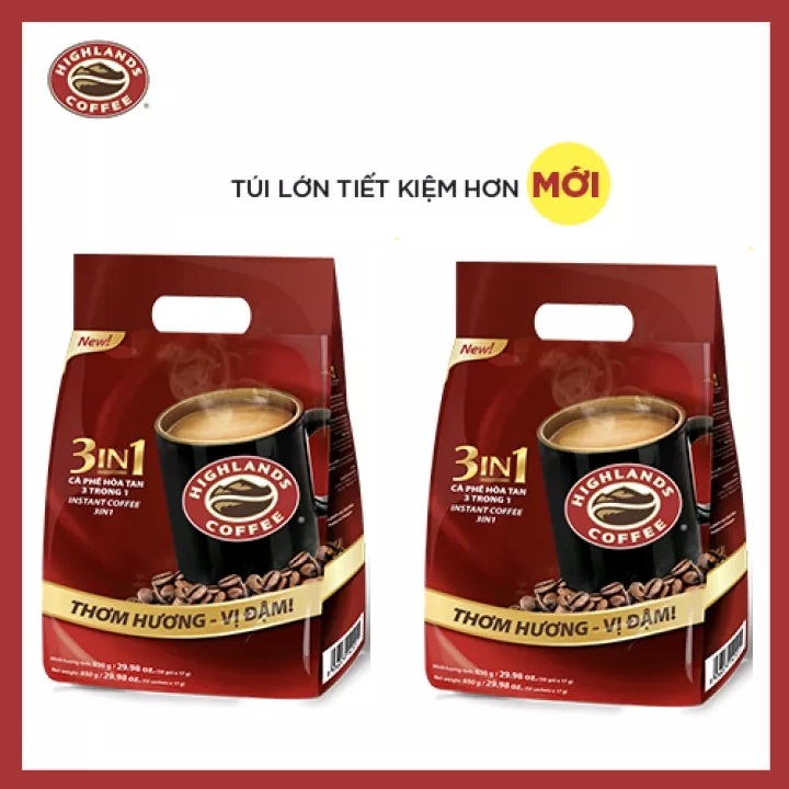 Cà phê hòa tan 3in1 Highland Coffee 50 gói - 17g