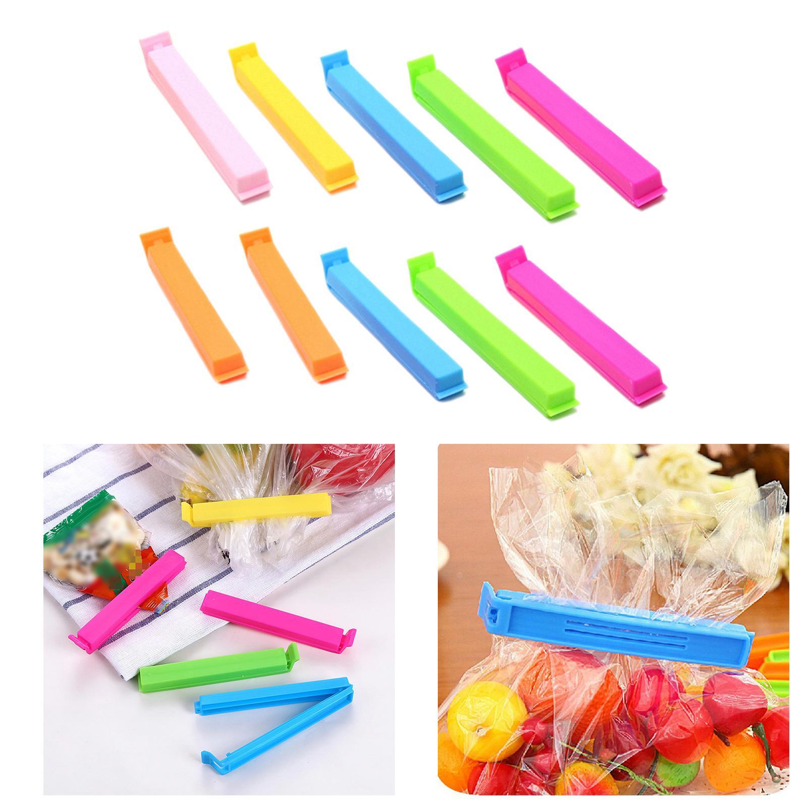 10Pcs Food Bag Clip Kitchen Storage Clips Kitchen Clips Multipurpose Food Bag Clamp Bag Sealing Clips for Office Kitchen Bakery Groceries