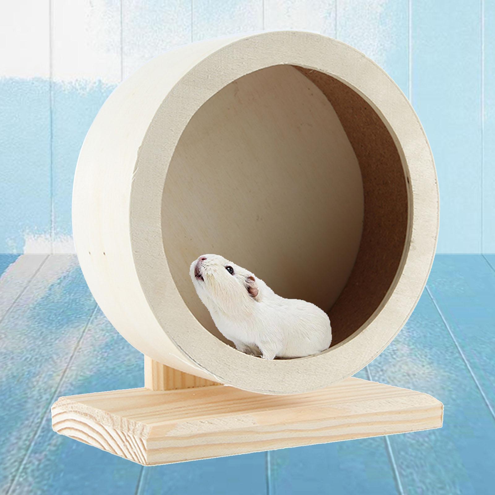 2 x Round Wooden Hamster Exercise Sports Wheel Mouse Rat Gerbil Pet Toy