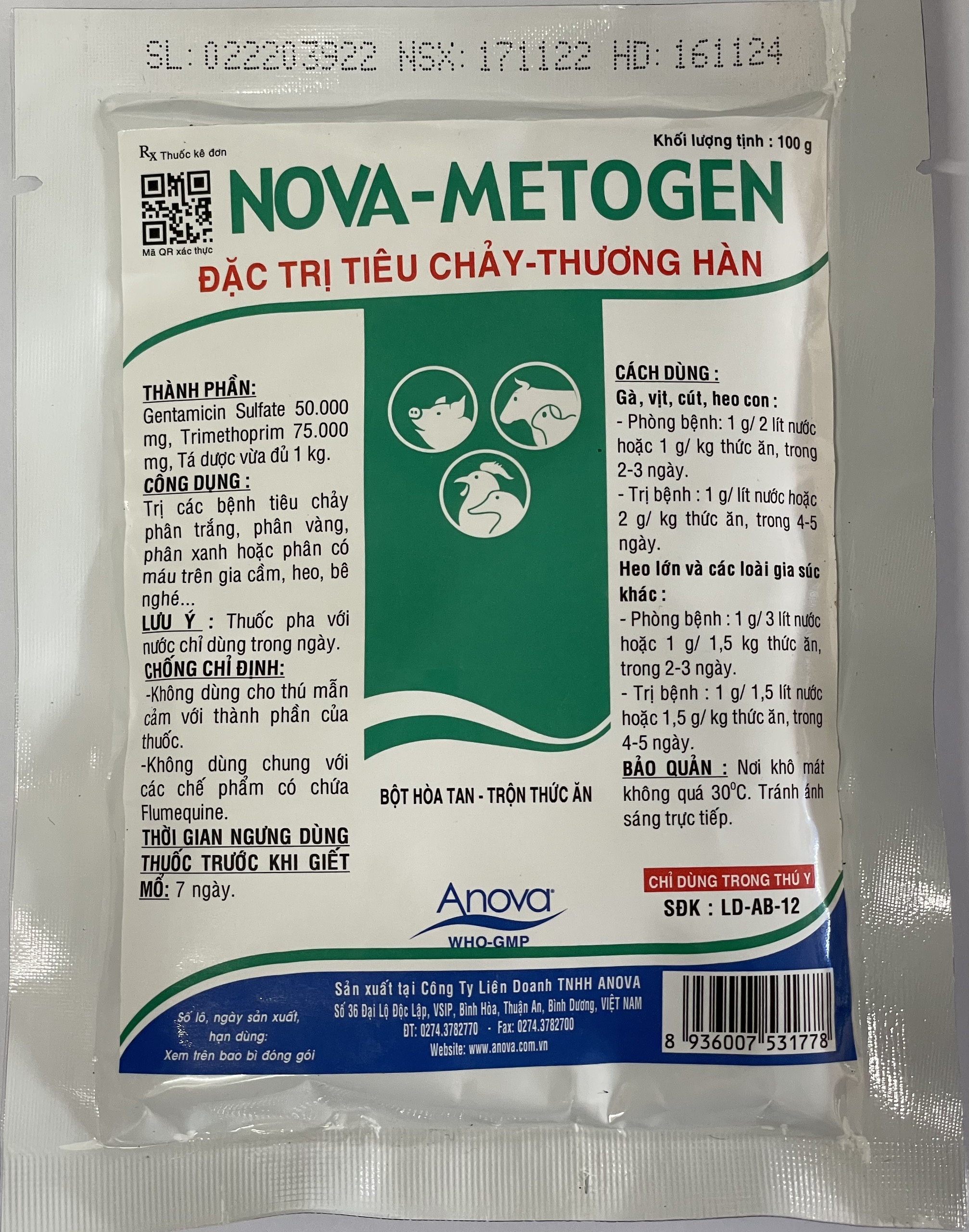 METOGEN 100g - ĐẶC TR.Ị TIÊU CHẢY, THƯƠNG HÀN