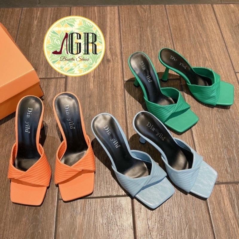 Guốc bản xoắn da mềm GÓT NHỌN 7 cm hàng đẹp