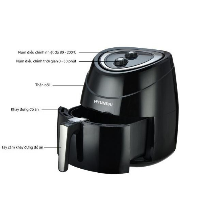Nồi chiên không dầu Hyundai HDE 3200 hàng chính hãng - Dung tích 5.5L
