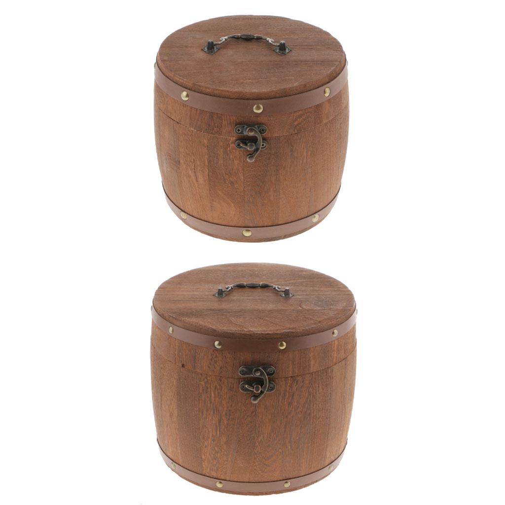 Vintage Big Wooden Tea Caddy Airtight Sealed Canister Food Storage Jar_S