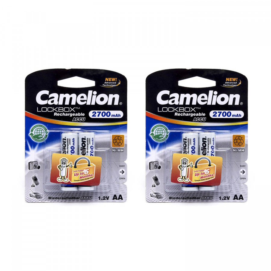 Bộ 4 Pin sạc AA Camelion Rechargeable 2700mAh - Hàng nhập khẩu