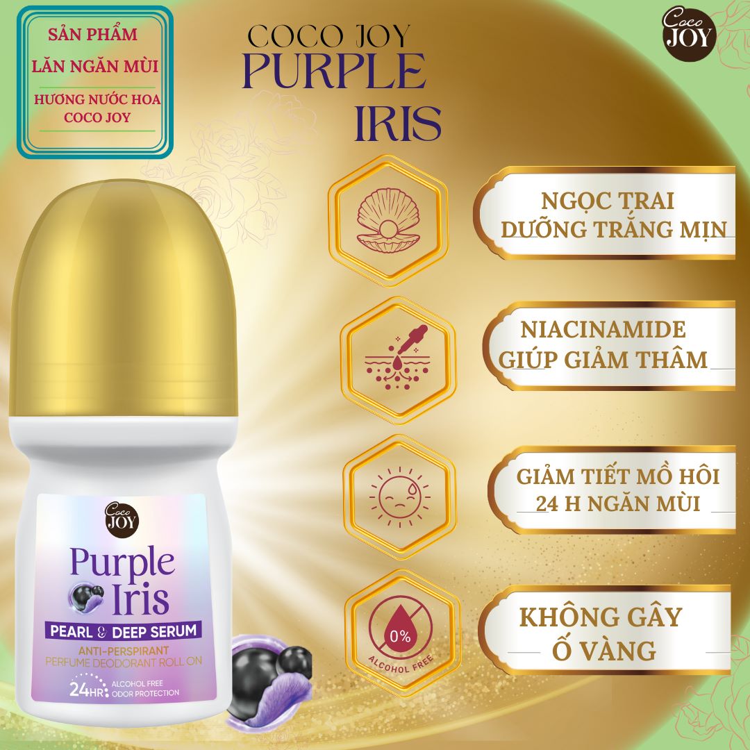 Lăn Khử Mùi Hương Nước Hoa Iris 50ml - Coco Joy