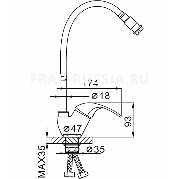 VÒI BẾP CẦN MỀM NHẬP KHẨU NGA FRAP F4303-1 - HÀNG CHÍNH HÃNG