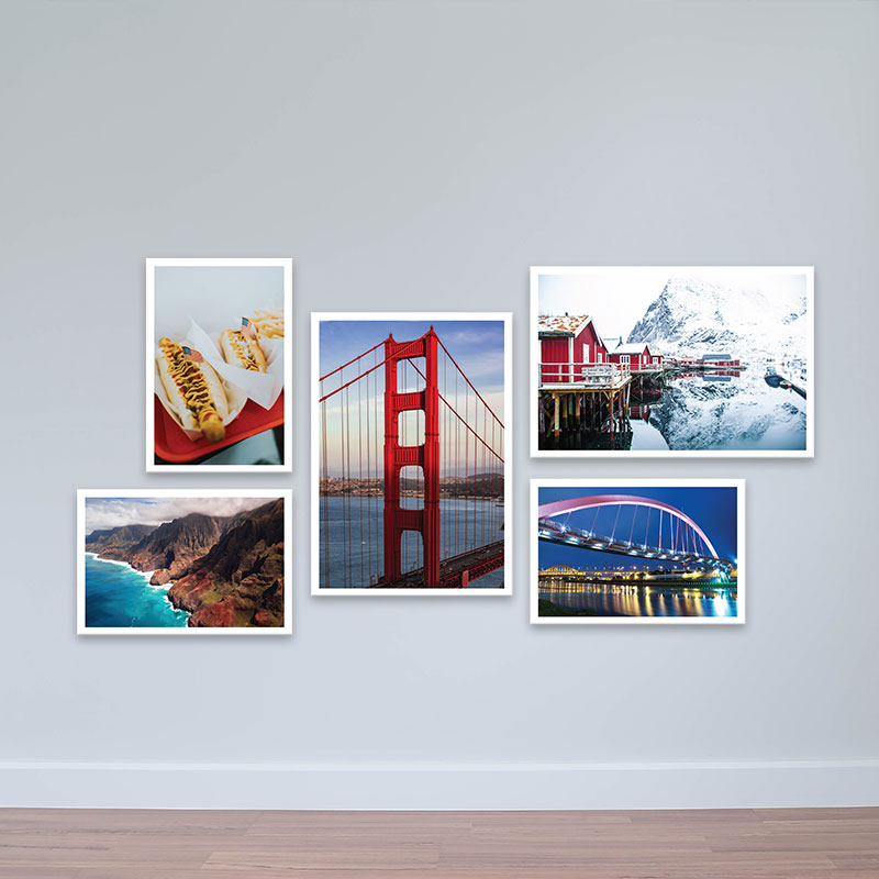 Bộ 5 tranh đẹp nước Mỹ chủ đề những công trình độc đáo | Tranh phòng họp W3332 Canvas Có Viền