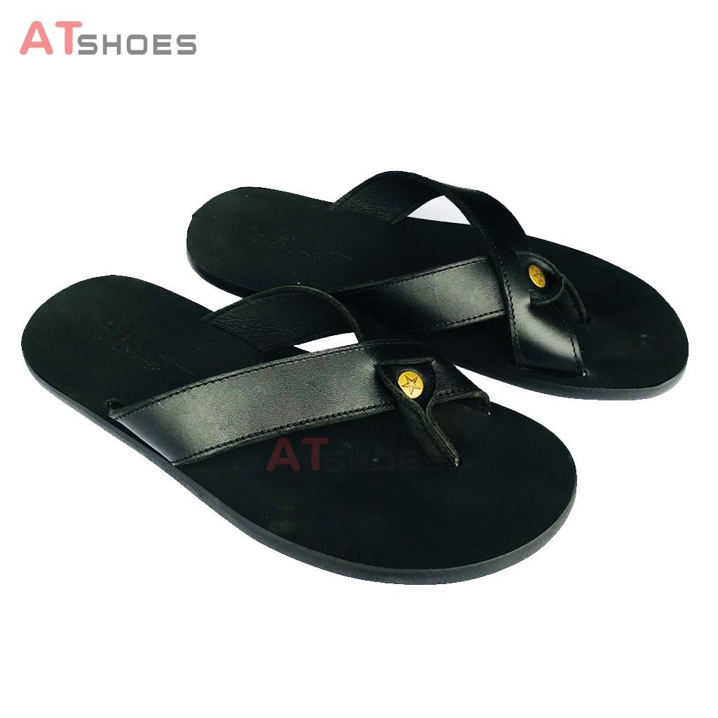 Dép Sandal Xỏ Ngón Dép Quai Chéo Da Bò Thật Không Thấm Nước Phù Hợp Mọi Lứa Tuổi XDXN22 (Đen - Nâu