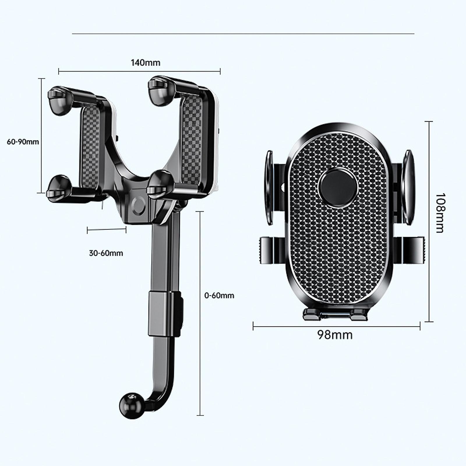 Giá treo điện thoại trên gương chiếu hậu ô tô 360 độ, Giá đỡ điện thoại treo có thể điều chỉnh đa năng