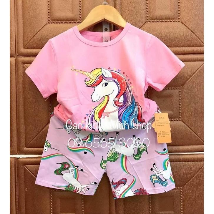 Bộ cộc tay xuất Hàn size nhỡ cho bé gái 15-23kg