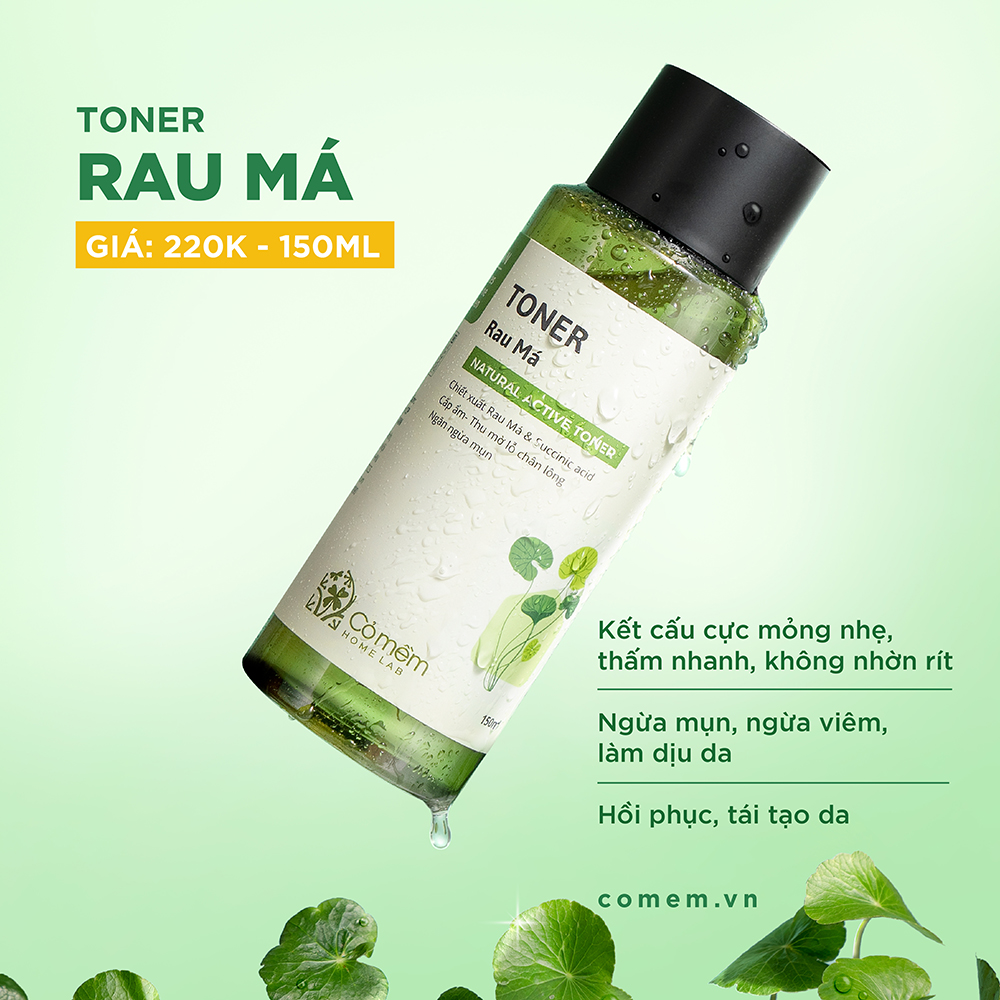 Active Toner Rau Má Dành Cho Da Mụn Da Dầu Nhạy Cảm Cỏ Mềm 150ml